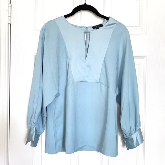 NWT J. Crew Blue Keyhole Blouse - Picture 5 of 6